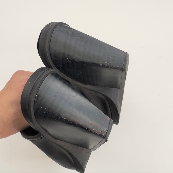 CHEAP MONDAY | UNIQUE MULE SLIP-ON CLOGS SQUARE TOED BLOCK HEELS CORPORATE GOTH - Picture 11 of 12